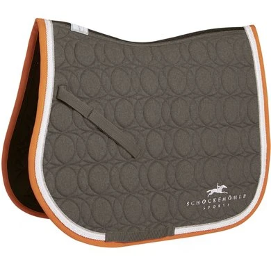 Schockemöhle Zadeldek Air Cool II Logo Spr Grijs/Oranje Full 1 Schockemöhle Zadeldek Air Cool II Logo Spr Grijs/Oranje Full