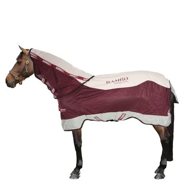 Rambo Summer Series Turnout 0g Grey/Burgundy 2 Rambo Summer Series Turnout 0g Grey/Burgundy - Afbeelding 2