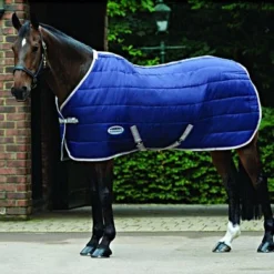 Weatherbeeta Medium Lite Stable Rug Comfitec 210D Channel Quilt Standard Neck 50g Navy/Silver/Red -Exporteren Paard Gear Winkel 44639135.7fb7c8