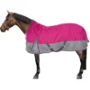 HKM High Neck Deken Cleveland 600D Fleece Roze/Grijs 165/215