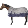 HKM High Neck Deken Louisville 1680D Polarfleece Grijs/Donkerblauw