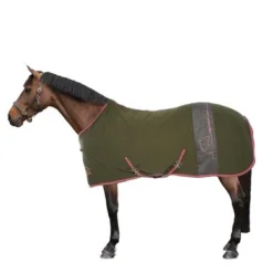 HKM Zweetdeken Equestrian Donkergroen/Neon Koraal 165/215