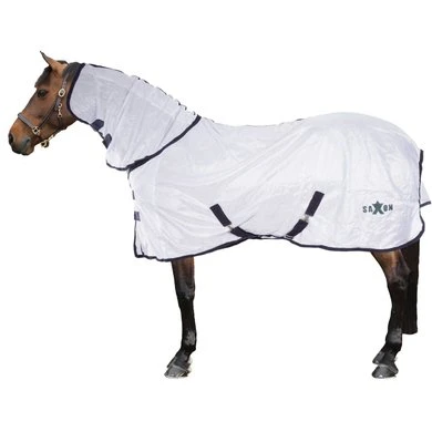 Weatherbeeta Vliegendeken Saxon Mesh Combo Neck Wit/Navy 2 Weatherbeeta Vliegendeken Saxon Mesh Combo Neck Wit/Navy - Afbeelding 2