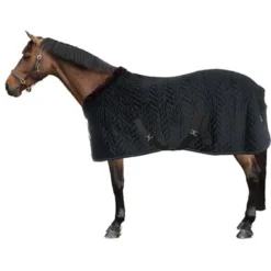 EQUITHÈME Staldeken Velvet Teddy Zwart -Exporteren Paard Gear Winkel 45006876.5527a0