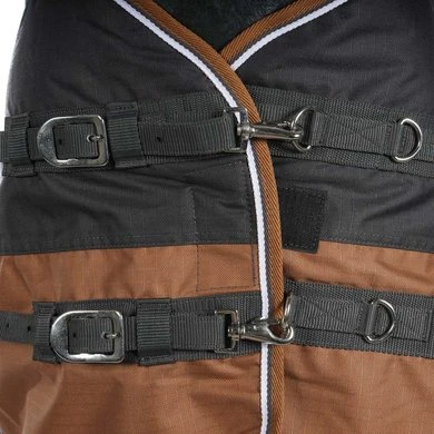 EQUITHÈME High Neck Rug Aisance High Neck 600D 150g Grijs/Bruin 2 EQUITHÈME High Neck Rug Aisance High Neck 600D 150g Grijs/Bruin - Afbeelding 2