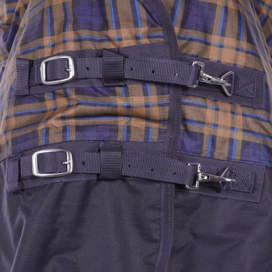 HKM High Neck Deken San José Karo 600D Dun Gevoerd Navy/Bruin Geruit 2 HKM High Neck Deken San José Karo 600D Dun Gevoerd Navy/Bruin Geruit - Afbeelding 2