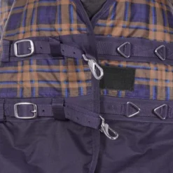 HKM High Neck Deken Providence Karo 1200D 300g Wattenvulling Navy/Bruin Geruit -Exporteren Paard Gear Winkel agradi 44870899 2.41cc6f