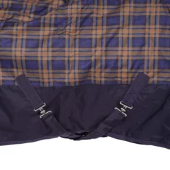 HKM High Neck Deken Providence Karo 1200D 300g Wattenvulling Navy/Bruin Geruit -Exporteren Paard Gear Winkel agradi 44870899 5.c39287