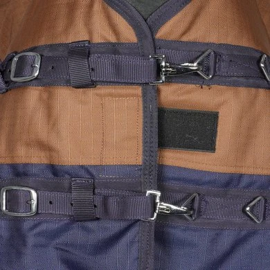 HKM High Neck Deken Winnipeg 1200D 200g Bruin/Blauw 125/175 2 HKM High Neck Deken Winnipeg 1200D 200g Bruin/Blauw 125/175 - Afbeelding 2