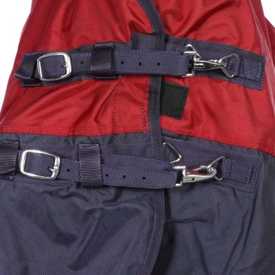 HKM High Neck Deken Louisville 1680D Polarfleece Rood/Donkerblauw 2 HKM High Neck Deken Louisville 1680D Polarfleece Rood/Donkerblauw - Afbeelding 2