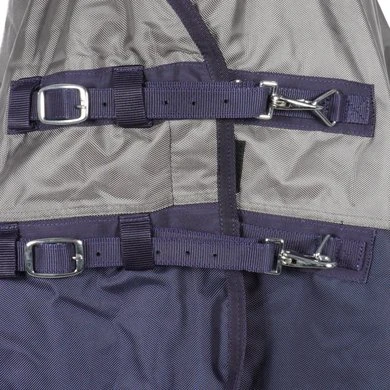 HKM High Neck Deken Louisville 1680D Polarfleece Grijs/Donkerblauw 2 HKM High Neck Deken Louisville 1680D Polarfleece Grijs/Donkerblauw - Afbeelding 2