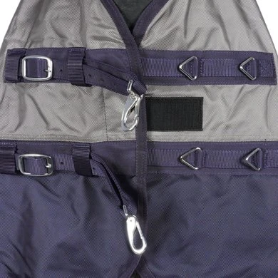 HKM High Neck Deken Louisville 1680D Polarfleece Grijs/Donkerblauw 3 HKM High Neck Deken Louisville 1680D Polarfleece Grijs/Donkerblauw - Afbeelding 3