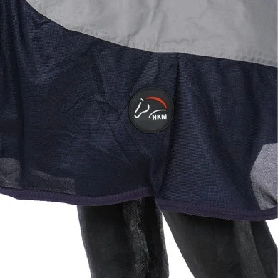 HKM Vliegendeken Rain Met Nek En Buikflap Donkerblauw/Grijs 8 HKM Vliegendeken Rain Met Nek En Buikflap Donkerblauw/Grijs - Afbeelding 8