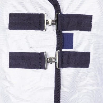 Weatherbeeta Vliegendeken Saxon Mesh Combo Neck Wit/Navy 3 Weatherbeeta Vliegendeken Saxon Mesh Combo Neck Wit/Navy - Afbeelding 3