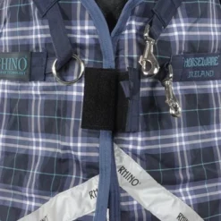 Rhino Plus Turnout Lite Navy Check/Indigo -Exporteren Paard Gear Winkel agradi 44998521 2.1a0a76