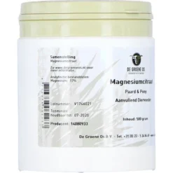Groene Os Magnesiumcitraat Paard & Pony 500gr -Exporteren Paard Gear Winkel agradi 7006406 2.891063