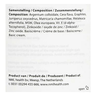 Puur Natuur Zinc Sulphur Paste / Zinkzwavel Paard/Pony 150g 4 Puur Natuur Zinc Sulphur Paste / Zinkzwavel Paard/Pony 150g - Afbeelding 4