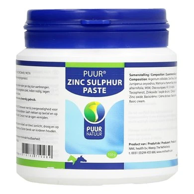 Puur Natuur Zinc Sulphur Paste / Zinkzwavel Paard/Pony 150g 2 Puur Natuur Zinc Sulphur Paste / Zinkzwavel Paard/Pony 150g - Afbeelding 2