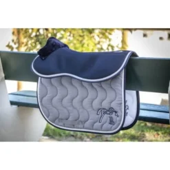 PÉNÉLOPE Pénélope Zadeldekje Classique Springen Lichtgrijs/Navy Full -Exporteren Paard Gear Winkel ekkia 204801217 1.1ffd48