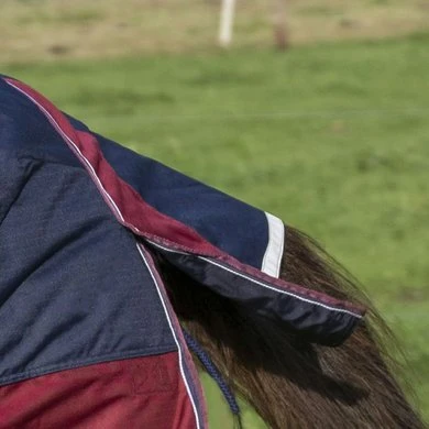 EQUITHÈME Outdoordeken Tyrex 1200D 50g Met Halve Hals Navy/Bordeaux 12 EQUITHÈME Outdoordeken Tyrex 1200D 50g Met Halve Hals Navy/Bordeaux - Afbeelding 12