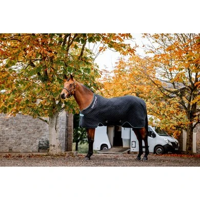 Horseware Cooler Autumn Zwart/Aqua 1 Horseware Cooler Autumn Zwart/Aqua