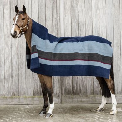 Kentucky Horsewear Kentucky Fleecedeken Heavy Square Stripes Navy/Grijs Dots 2 Kentucky Horsewear Kentucky Fleecedeken Heavy Square Stripes Navy/Grijs Dots - Afbeelding 2
