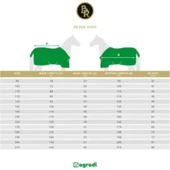 BR Deken Classic Katoen Zwart -Exporteren Paard Gear Winkel maattabel rugsizes br.4e389d 3