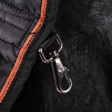 Rambo Ionic Stable Liner 100g Black/Black & Orange Stripe 5 Rambo Ionic Stable Liner 100g Black/Black & Orange Stripe - Afbeelding 5