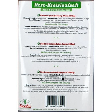 Ewalia Hart-en Circulatie Vloeistof Paard 1L 4 Ewalia Hart-en Circulatie Vloeistof Paard 1L - Afbeelding 4